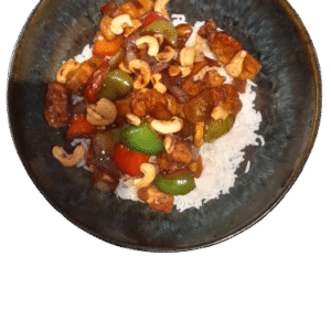 Thaise Kip met cashew noten (groot)Zo